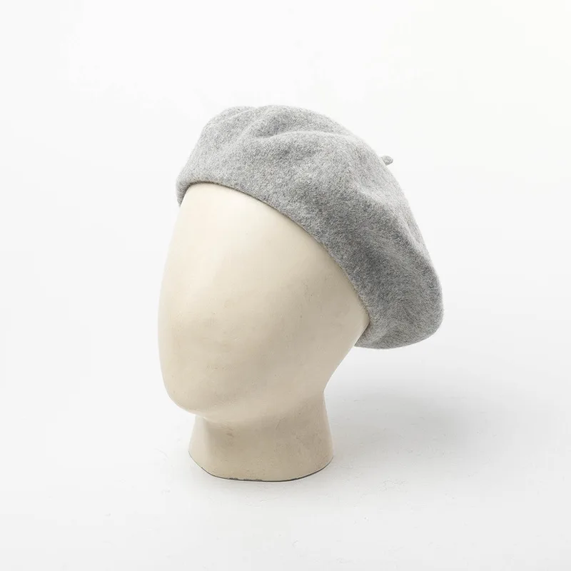 Мужской зимний шерстяной берет, восьмиугольная шляпа французского художника, шапка для мужчин, официальная одежда, профессиональные Повседневные шапки Dualuse для художника, мужской берет - Цвет: light gray