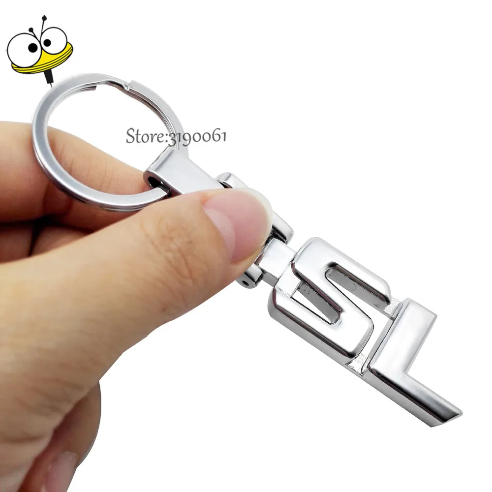 Креативный автомобильный Стайлинг брелок для ключей украшение с кольцом для ключей 3D SL логотип для Mercedes Benz SL SL280 SL300 SL320 SL400 SL450 W211 W204 W212