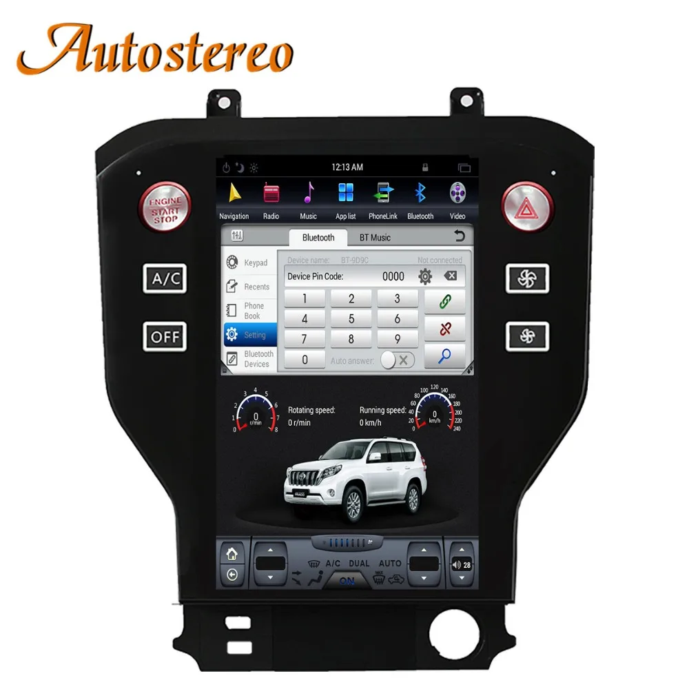 Discount Android 7 Tesla style Car No DVD Player GPS Navigation For Ford Mustang 2015+ stereo headunit multimedia radio tape recorder IPS 5