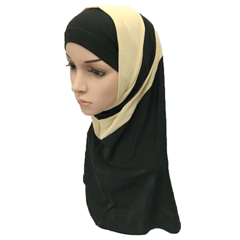 Рамадан смешанные цвета 2 шт Амира хиджаб мусульманский хиджаб исламский шарф полиэстер - Цвет: Cream