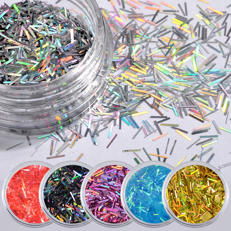 

13 Colors Nail Art Glitter Powder Strip Spangle Gem Paillette Laser Nails Glitter 3D Powder For DIY Nail Art