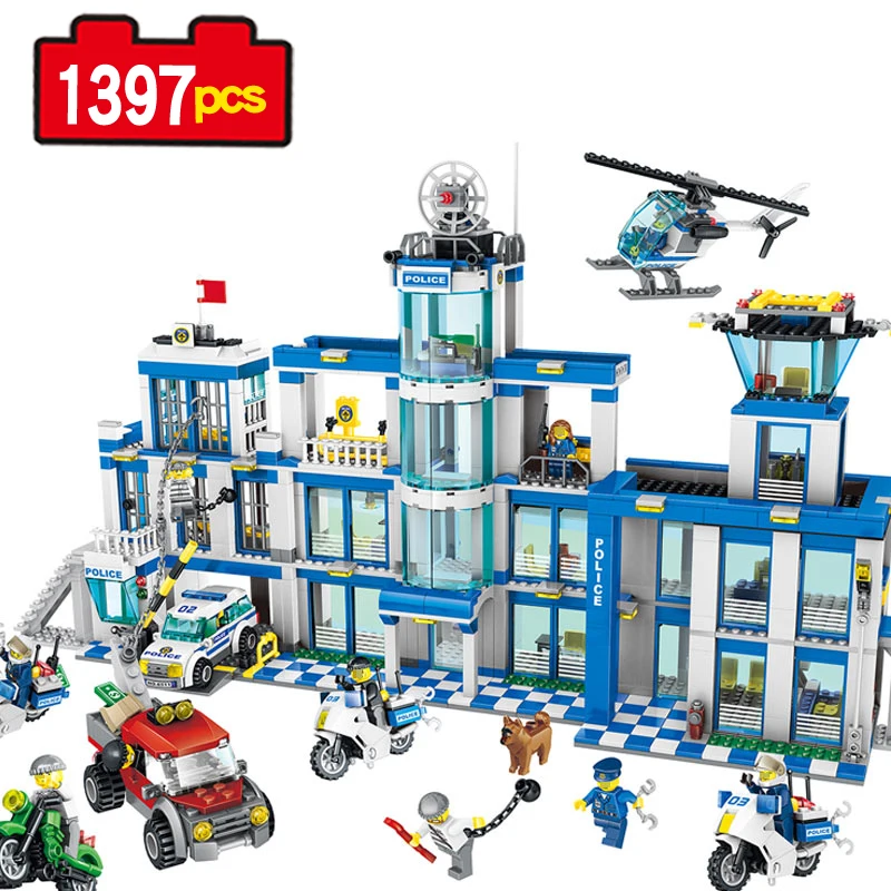 1397pcs City Police Series Police Station Set Assembled DIY Model Kids font b Toys b font