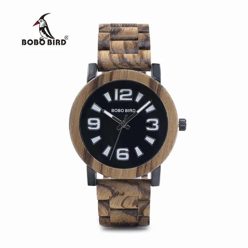 BOBO BIRD Luxury Brand Wooden Band Watches for Men Japan Movement Quartz Wrist Wood Watch Male Relogio Best Mens Gifts