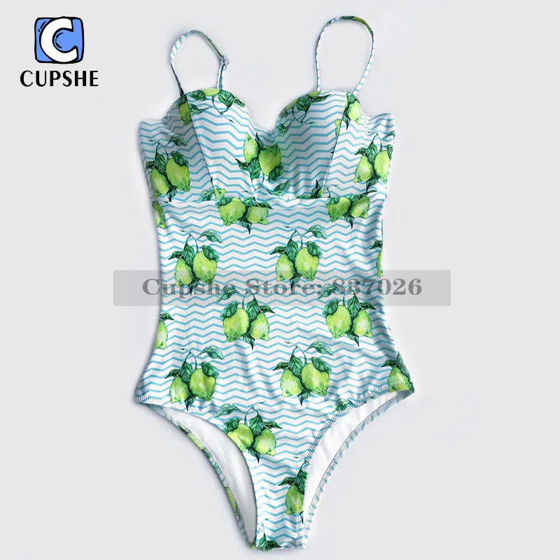Cupshe Fresh Like Lemon One piece Swimsuit Summer Sexy Bikini Set