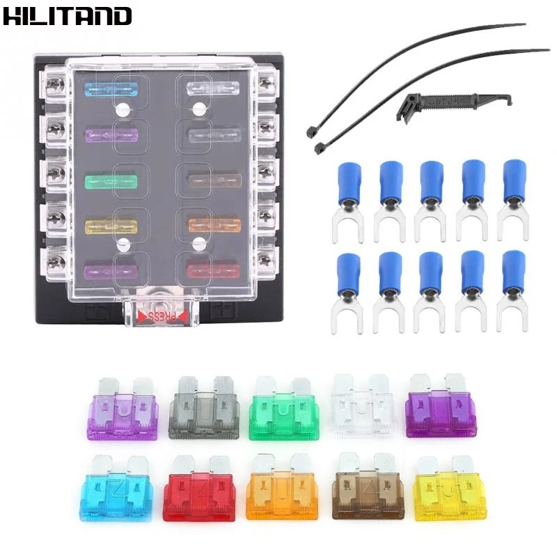 DC 32V 10 Way Circuit Standard Blade предохранитель коробка блок держатель для авто автомобиль