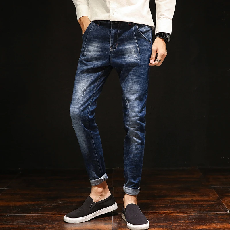 

Spring New Jeans Men Stretch Slim Fashion Cotton Casual Denim Pants Man Streetwear Trend Wild Hip Hop Trousers Male Clothes