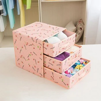 

Non-woven Drawer Storage Boxes 3 Layers Drawer Organizer Underwear Socks Bra Storage Box Sock Tie Bins Wardrobe Home Accessories