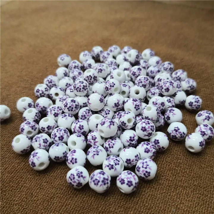 6  30pcs Ceramic Beads Diy Bracelet Necklace Jewelry Making 8mm Chinese Style Blue And White Porcelain Beads Hand Made Accessories