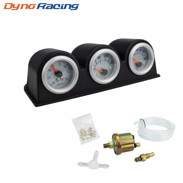 Manometro de presión de turbo Blanco  Race Sport  52mm. 12v. — Totcar