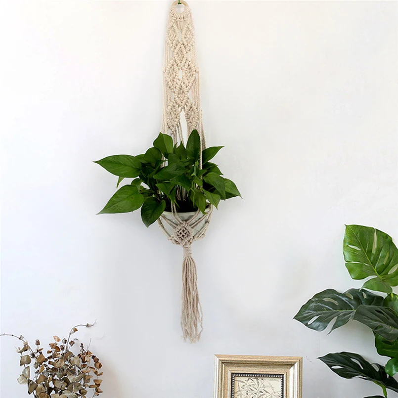  2018 New Macrame Rope Plant Hanger Garden Flower Pot Holder Hanging Basket Decoration F#4S20 (6)