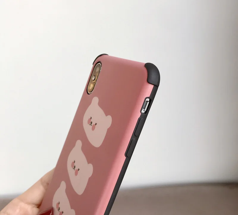 

For Cartoon bear iPhoneXs Max Apple X mobile phone shell cute Xr/7/8plus/6s all-inclusive anti-fall set female