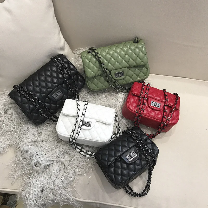 2019 new chain diagonal ladies bag Europe and America retro simple small square bag shoulder bag