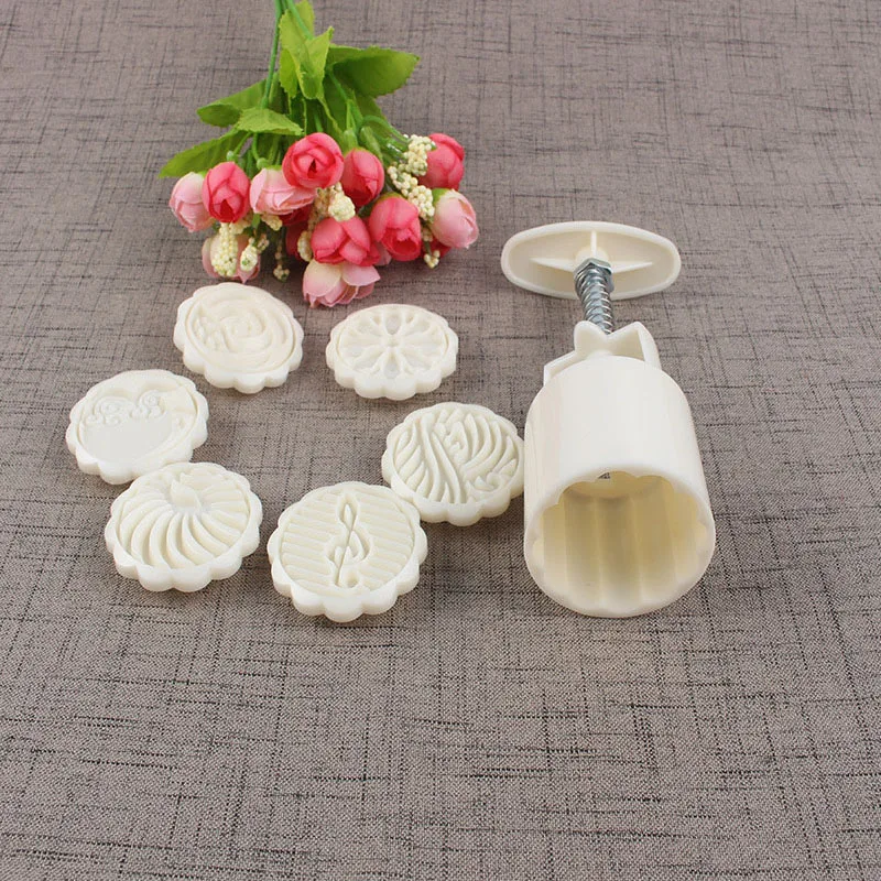 1PCS Moon Cake Mung Bean Cake Mold 6 Style Flower Mold