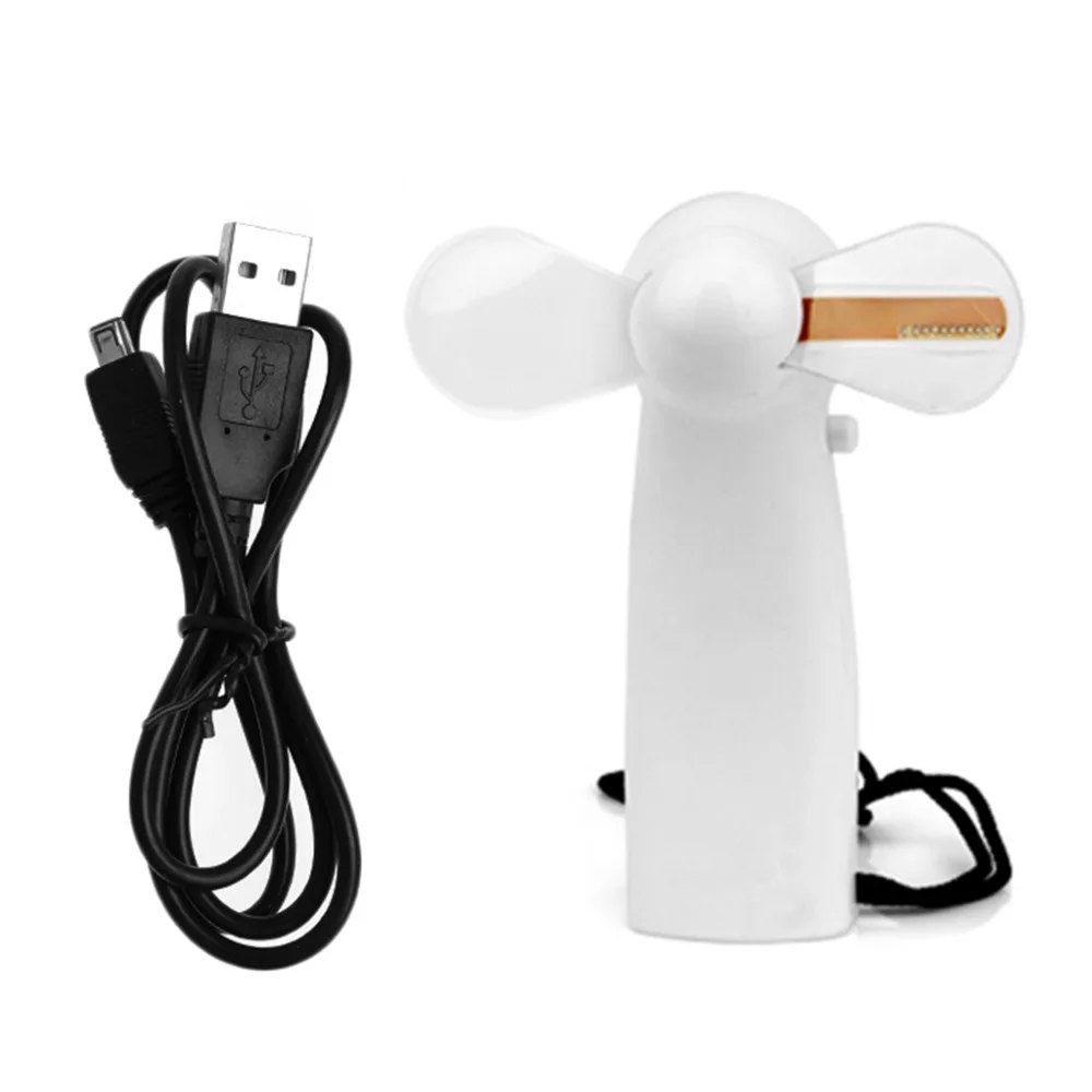 Portable Handheld Cooling Fan Colorful LED Mini Light Battery Power