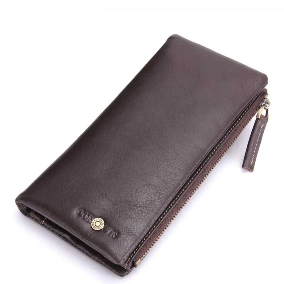 Классические длинные для мужчин бумажник бренд пояса из натуральной кожи молния портмоне держатель для карт мужской сотовый телефон клатч