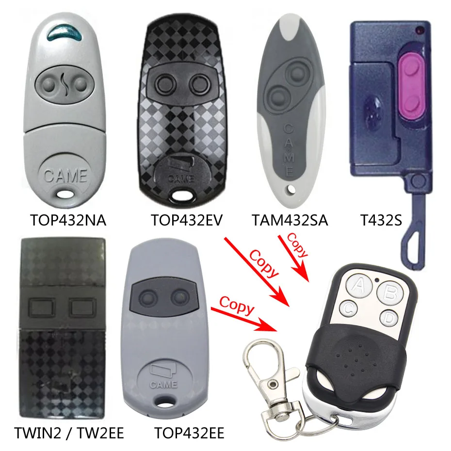 

433.92Mhz Duplicator Copy CAME Remote Control For TOP 432EV TOP-432NA TOP432NA For Universal Garage Door Gate fixed code Key Fob