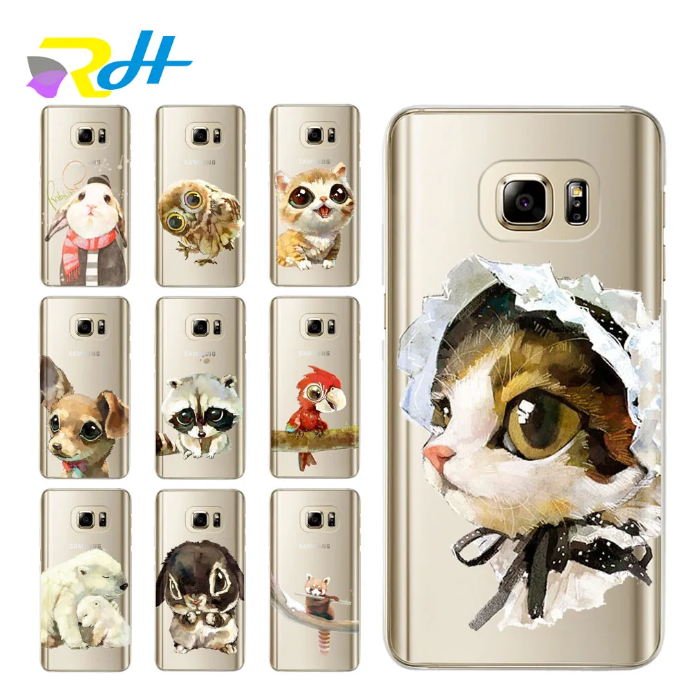 Мягкий чехол из ТПУ для Samsung Galaxy S8 с рисунком животных S7 Edge S9 Plus J3 J5 J7 2016 2017 Etui |