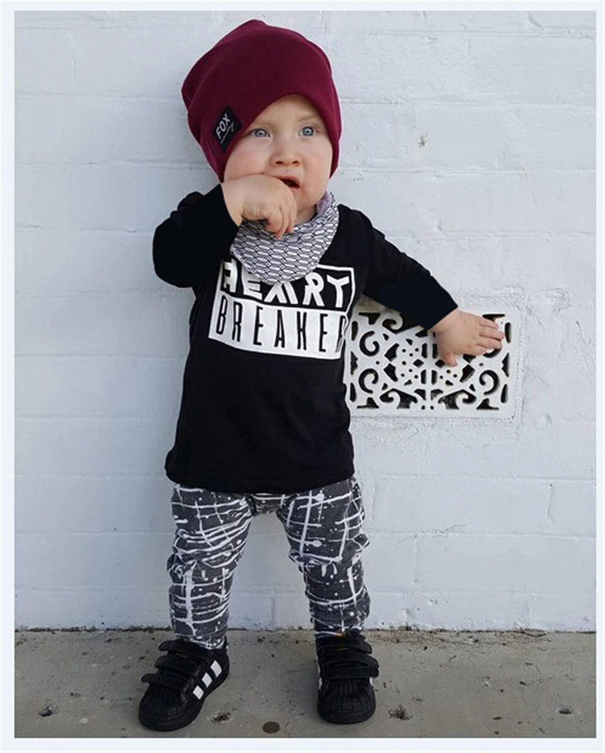 Baby boy girl clothes 2016 Brand Autumn kids clothes sets t shirt+pants ...