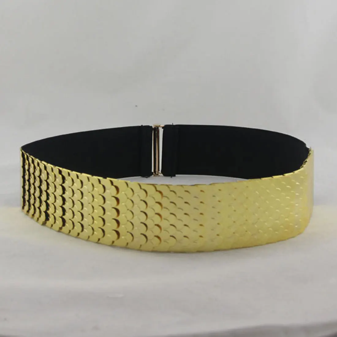 4.5cm Wide Fish Skin Belts Women Belt Gold Silver Metal For Women Fashion Elastic Belt Apparel Accessories belts for dresses