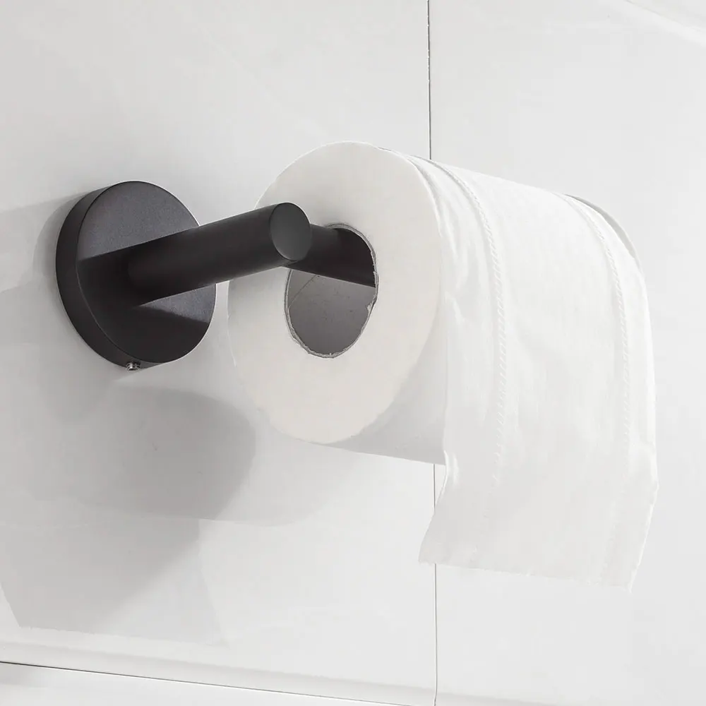 

Matte Black SUS 304 Stainless Steel Toilet Paper Holder Bathroom Toilet Roll Holder Towel Ring Rack Bathroom Accessories