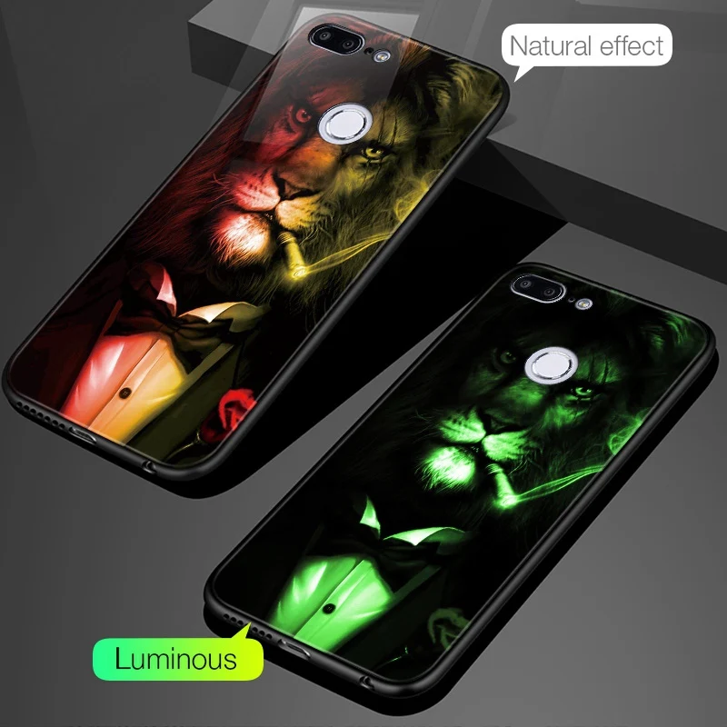 Luminous Tempered Glass Case On For Huawei P20 P10 Lite Mate 10 20 Lite Honor 9 9 Lite 10 8X Play 7C 7A Pro P Smart NOVA 3 Coque (30)