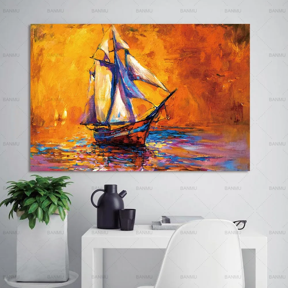 

Canvas Painting Wall Art Picture Abstract Modern print on Landscape Sea Flower Canvas Painting Home Decor For Bedroom no frame