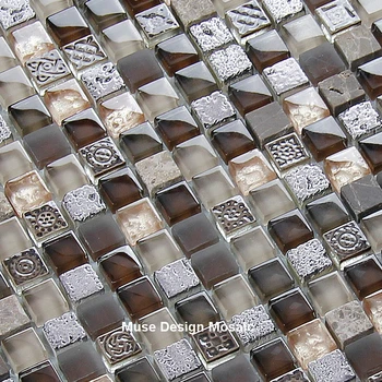 

Retro Vintage Flower Crystal Glass Mosaic tiles for kitchen backsplash Fireplace wall tiles floor tiles DIY interior materials