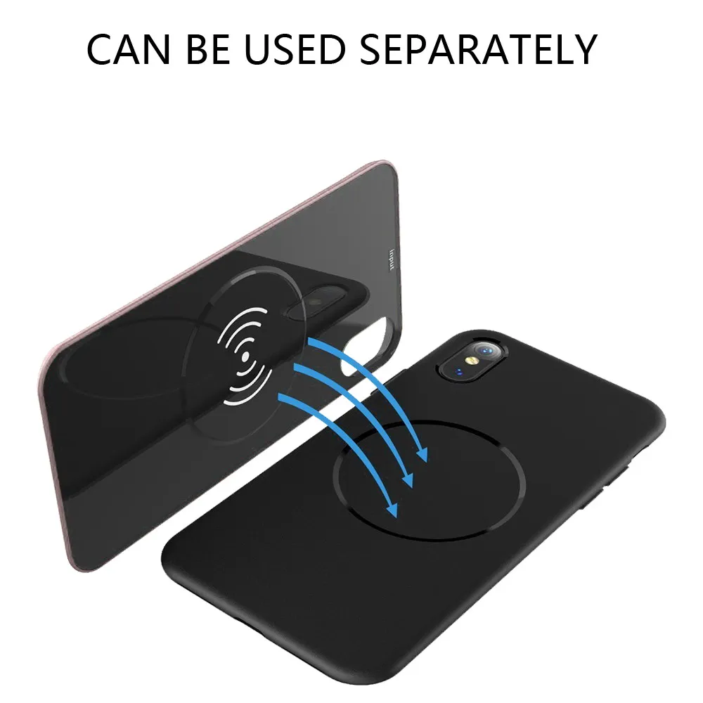 Kopen Charger case Voor iphone x batterij case draadloze 5000 mah Power Cases Voor iphone x portatil batterij case opladen voeding bank