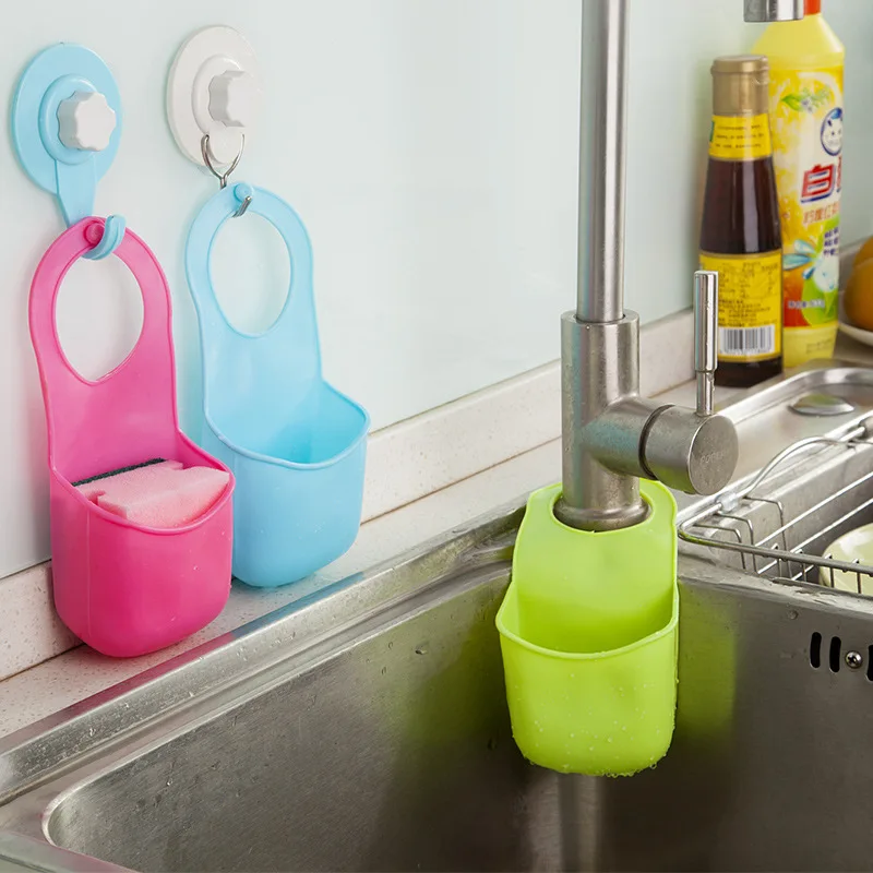 

Silicone Folding Buckle Bathroom Sink Hanging Storage Holder Box Faucet Kitchen Gadget Box Bag Home Drain Drying Sponge