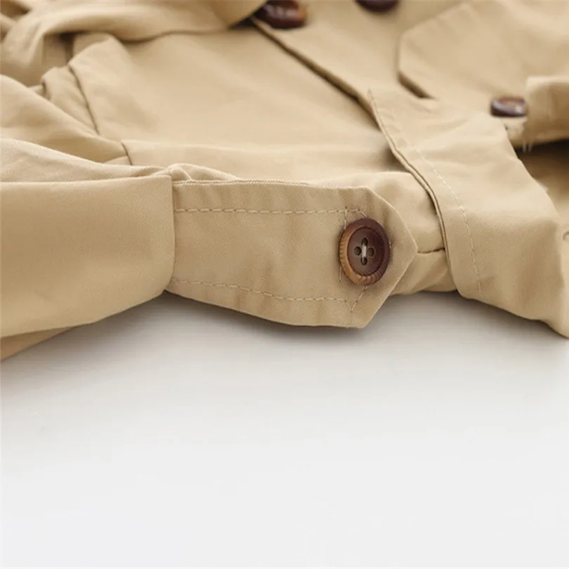 2019 new cute Toddler Infant Baby Boys Girls Solid Belt Bottons Trench Wind Coat Tops Outfits fashion design  (16)