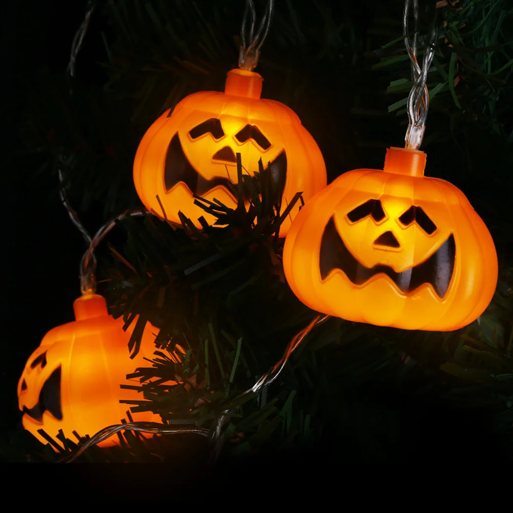 Solar Powered 8.2ft 10 LED 3D Orange Jack O Lantern Pumpkin