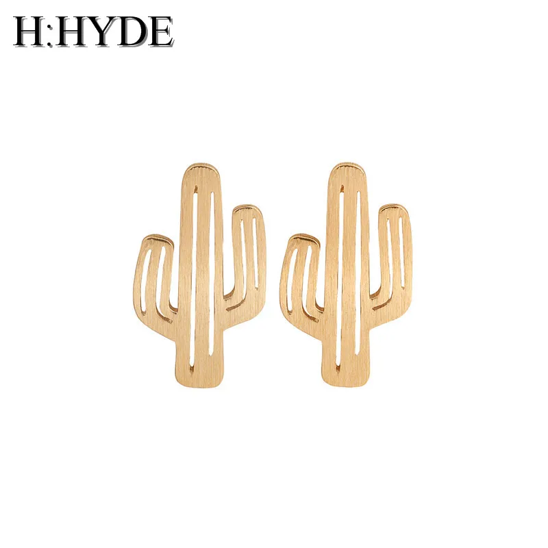 

H:HYDE 2018 New Fashion Cactus Earrings for Women Multi-Style Small Cactus Paw print Stud Earrings Party Gift Cute Plant Studs