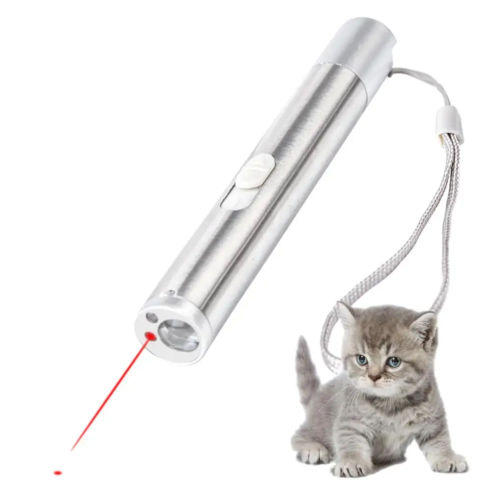 

Funny Pet Cat Catch Interactive Light Toy 2 in 1 Chaser Toy with Laser Dot and Flashlight to Scratching Training Tool for Cat or