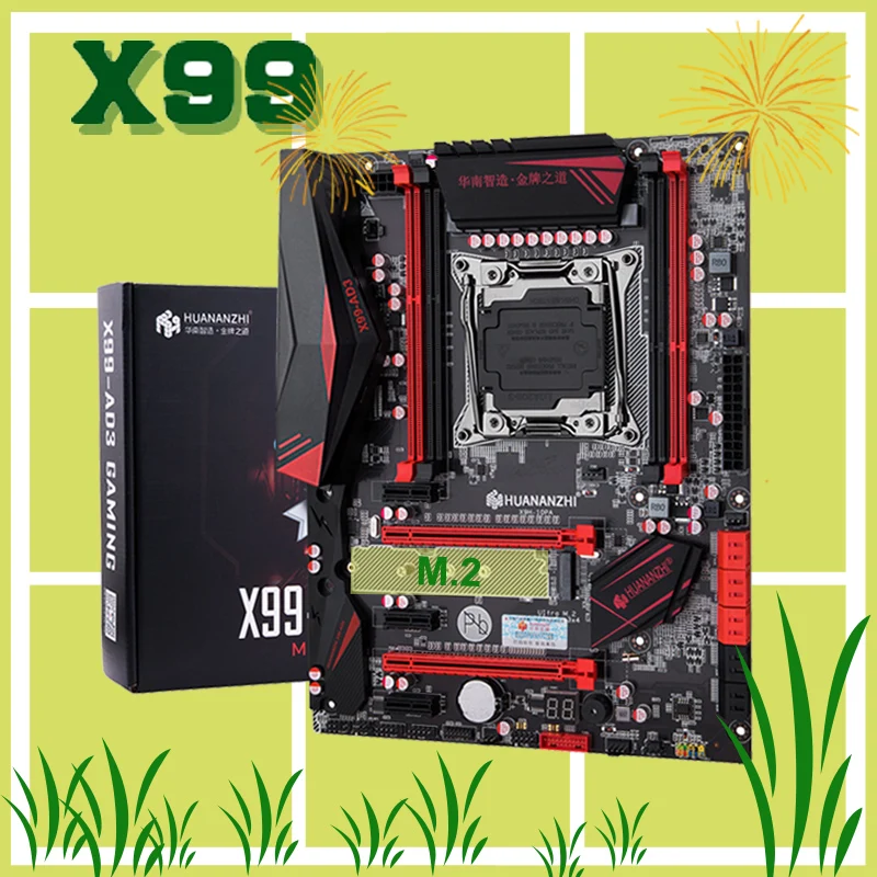 العلامة التجارية جديد HUANANZHI X99 اللوحة مع M.2 NVMe SSD فتحة خصم X99 LGA2011-3 اللوحة 4 * DDR3 4 * USB3.0 10 * SATA3.0 منافذ