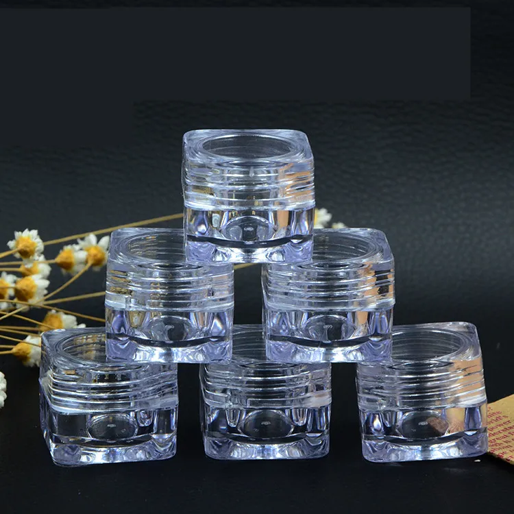 

10ps/lot High Quality, Empty, colorful, 5 Gram PMMA Pot Jars, Acrylic Cosmetic Containers, With Lids printable custom logo