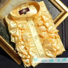 Весенне-осенняя мужская корейская модная кофта с оборками для подростков; одежда для хора; цвет желтый, белый! 39-44