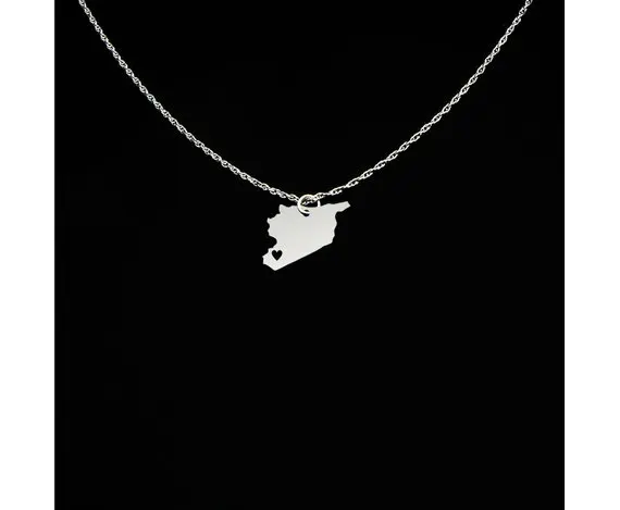 Syrians Pride I Heart Love Capital of Syria Damascus City Necklaces for Souvenir Gift
