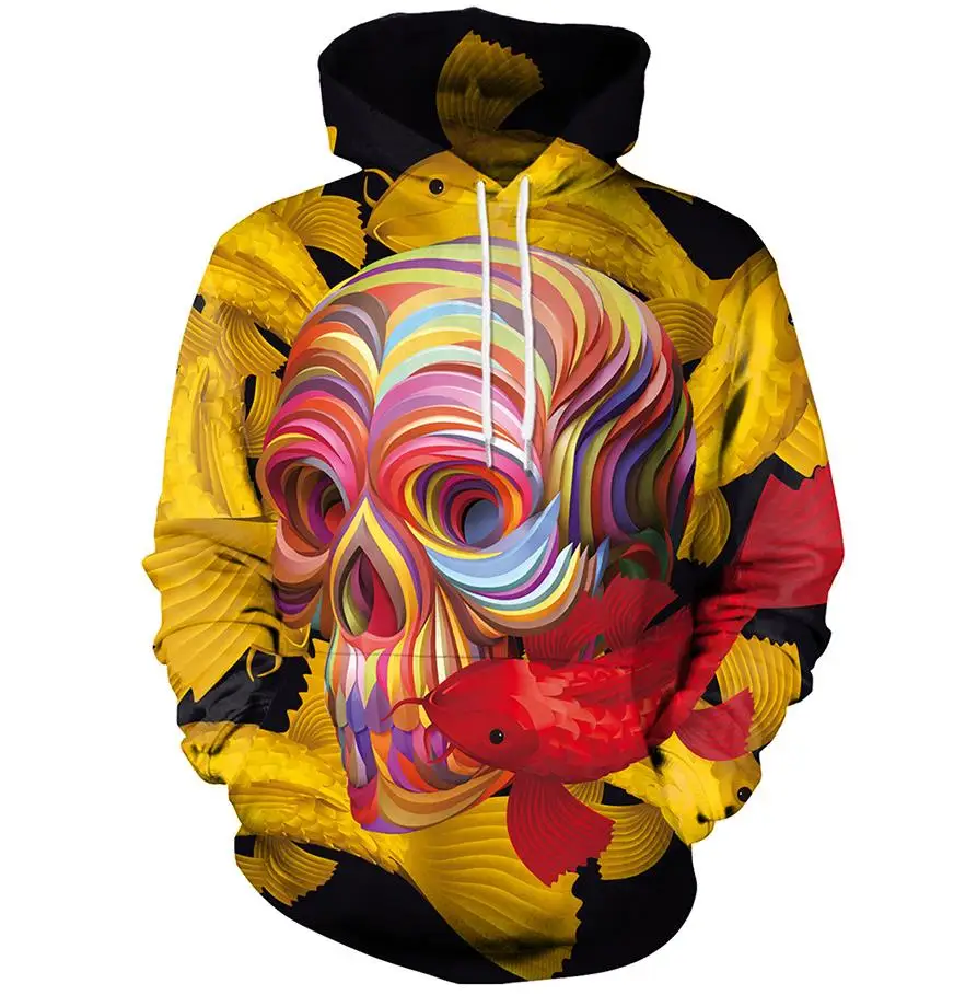 Women Hoodies Animal Head and Skull 3D Print Hoodies with Hat Women Hoodie Pullover Loose Hooded Sweatshirt MujerMoletom
