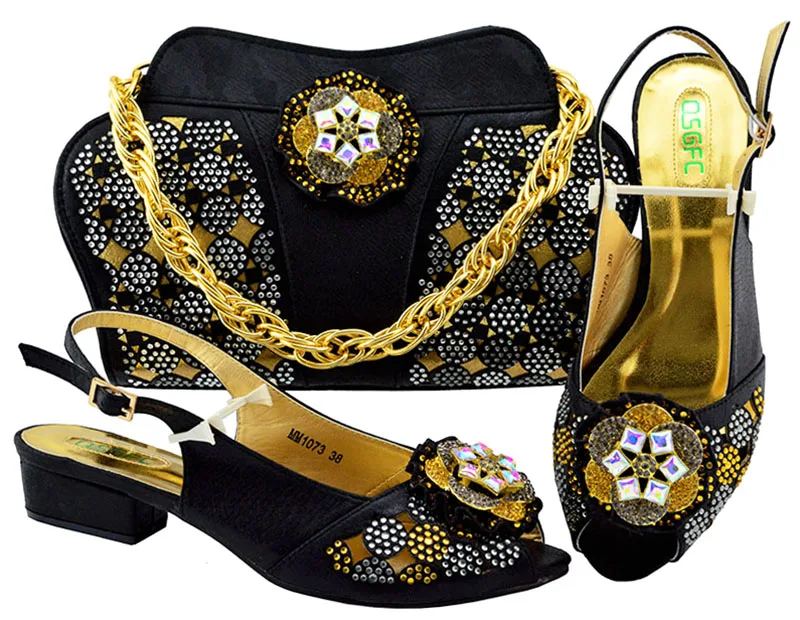Chaussures Correspondre Strass Femmes Italien Noir Décoré Pour Avec Dernières Et Sac Sacs En À Ensemble EZqwHx