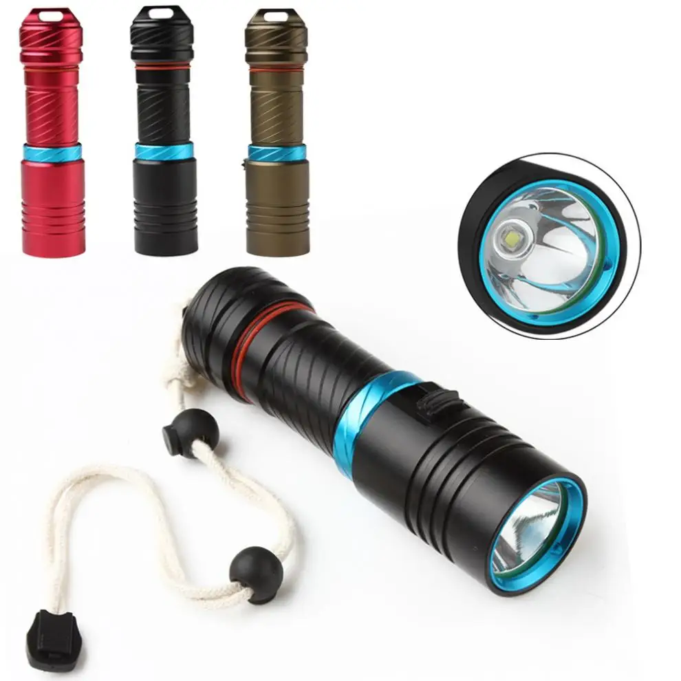 

Diving LED Flashlight 100m XM-L2 Underwater LED Light Magnetic Switch Waterproof Flash Light Torch by 18650 or 26650