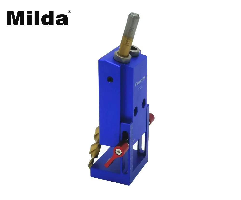 Tanie Milda zestaw do wiercenia otworów kieszeniowych System do wykonane z drewna ing stolarka + wiertło stopniowe i akcesoria Mini Kreg Style wykonane z drewna zestaw narzędzi