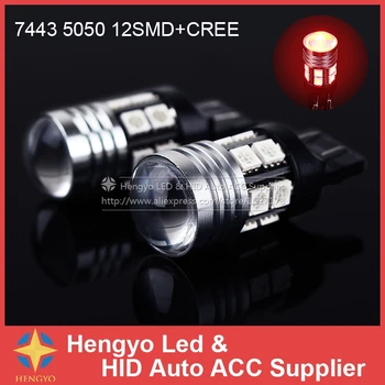 

Universal Led Car Light! 2X 7443 12SMD White Car LED Emitter Projector Signal Light Turn Signal Light Bulb Lamp 12V