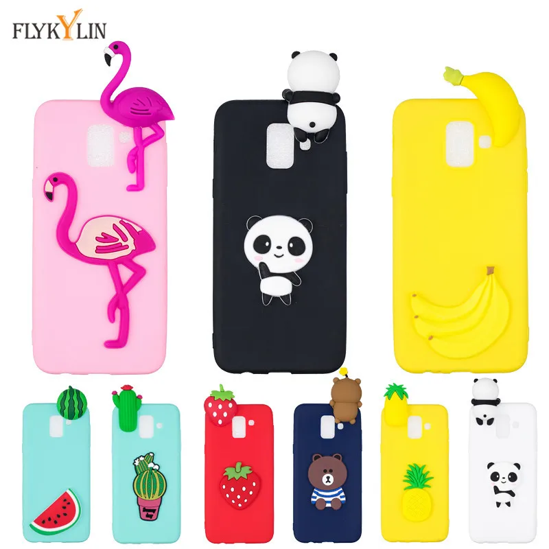 

Silicone Case sFor Coque Samsung Galaxy A7 2018 Case Cover for Fundas Samsung A6 A8 Plus A5 A9 2018 Etui 3D Unicorn Panda Cases