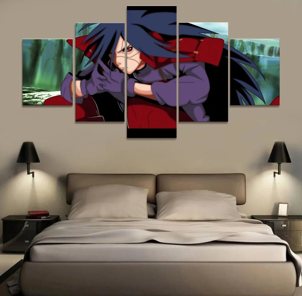 

Anime NARUTO Uchiha Madara 5 Pieces Home The Wall Art Paintings on Canvas Wall Art Living Room Modern HD Print Painting Artwork