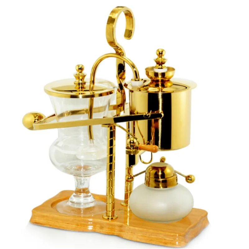 

Royal Belgium Balancing Siphon Coffee Maker Gold Coffee Maker Machine, 450 Ml Vacuum Syphon Coffee Maker