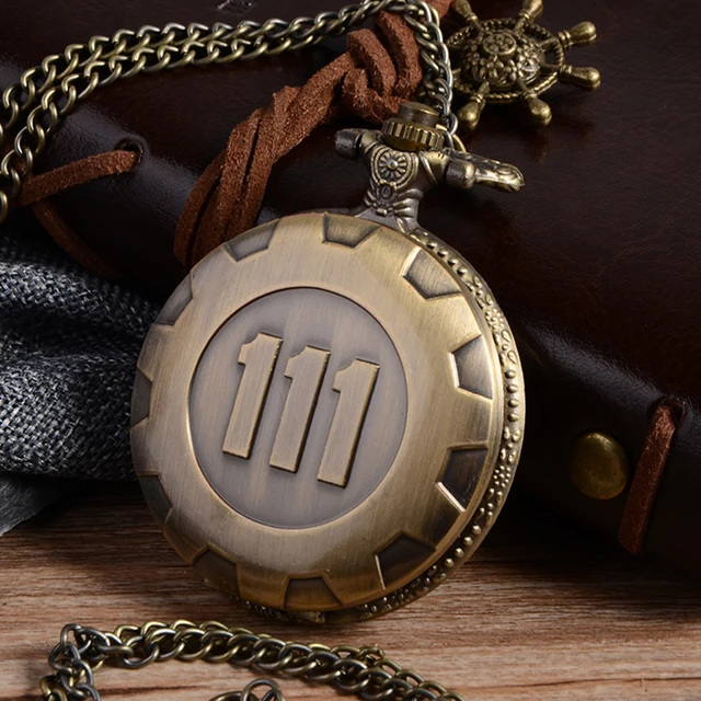 Cindiry Vintage Fashion Quartz Pocket Watch Silver Gold Game Fallout 4 Vault 111 Cindiry Vintage Fashion Quartz Pocket Watch Silver Gold Game Fallout 4 Vault 111
