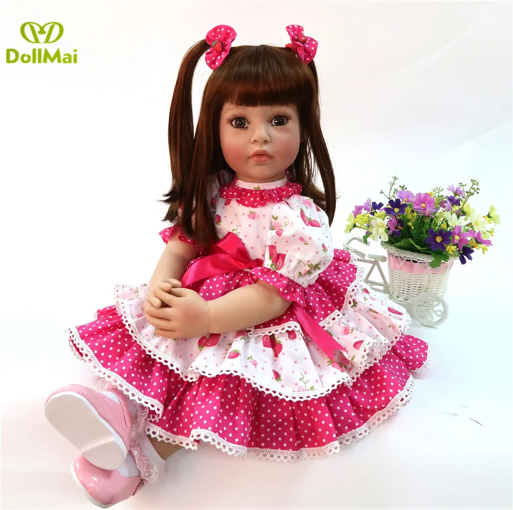 

60cm Silicone Reborn Girl Baby Doll Toys Vinyl Princess Toddler bebe menina reborn bonecas Babies Dolls Gift Exclusive model Do