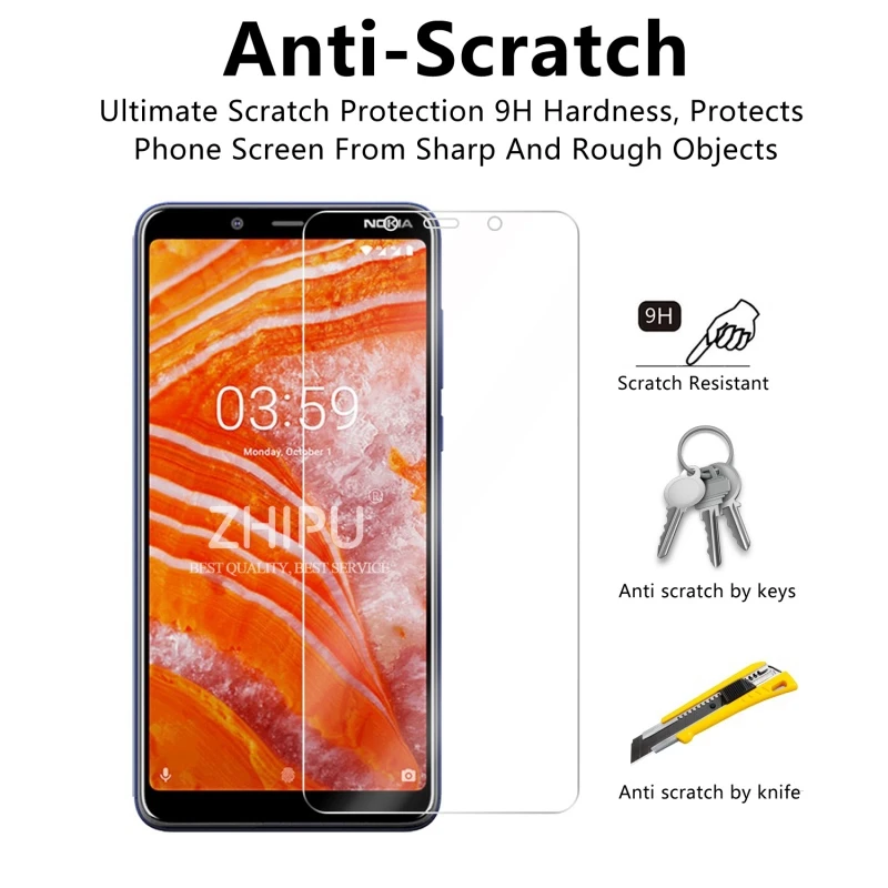 2 шт./партия закаленное стекло для Nokia 3 1 Plus защитное 2.5D 9H защитная пленка|Защитные