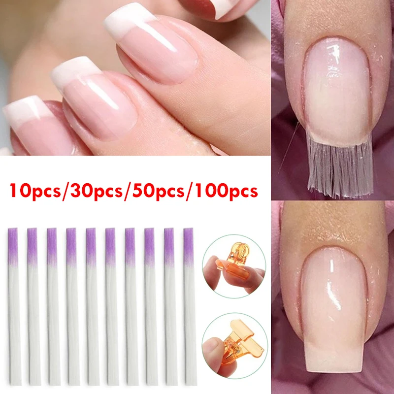 

30pcs/set Nail extension fiber Fibernails Nail Acrylic Tips Set Fiberglass Nails Extension Pack Fiber Glass Nails Building Gel