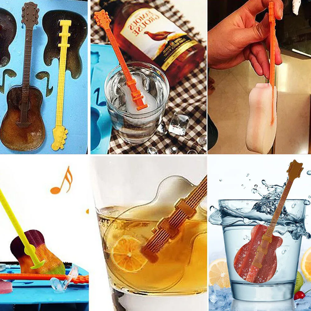 Ice Maker Silicon Cube Guitar Silicone Chocolate Concert Music Celebration Fun Tray Mold K718 |